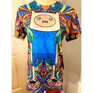 Trippy Psychedelic Adventure Time Tshirt. Size Small